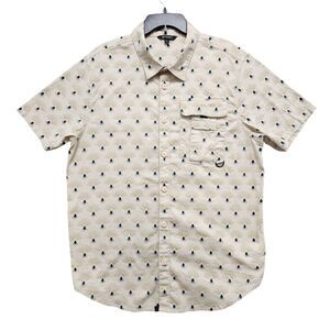 Stoic Hiking Shirt Mens Large Diamond Geometric Short Sleeve Button‎ Up Gorpcore
